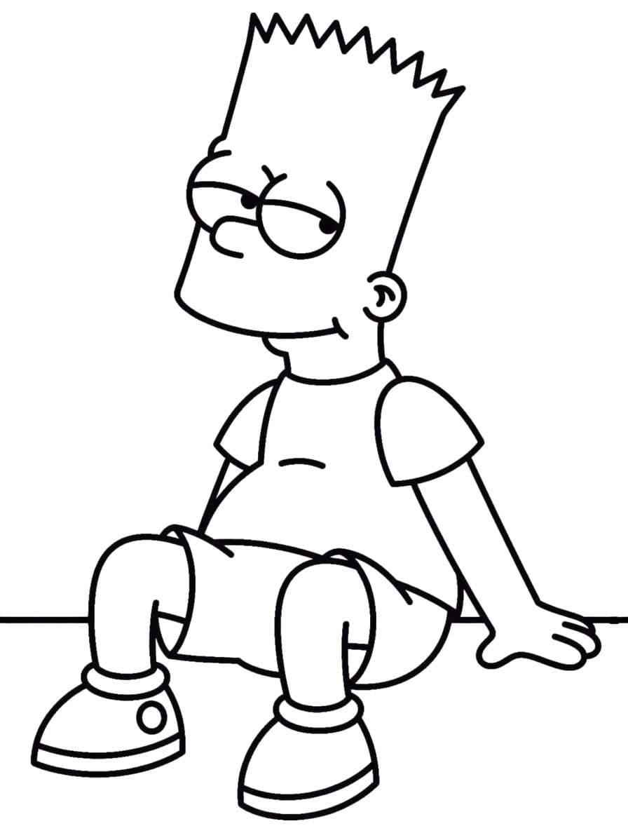 Çizmek Bart Simpson Kolay Boyama Sayfası
