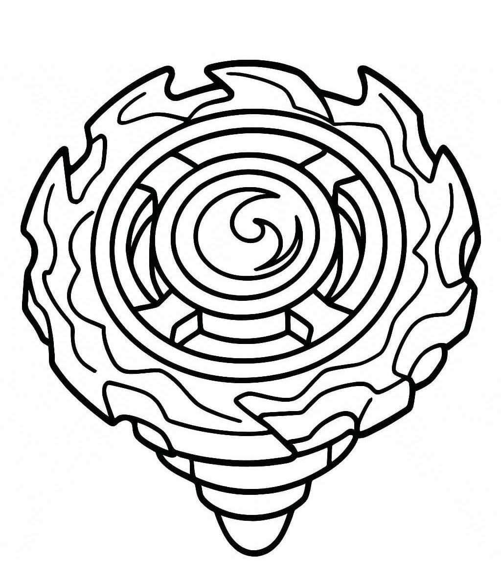 Çizmek Beyblade çocuklar için temel Boyama Sayfası