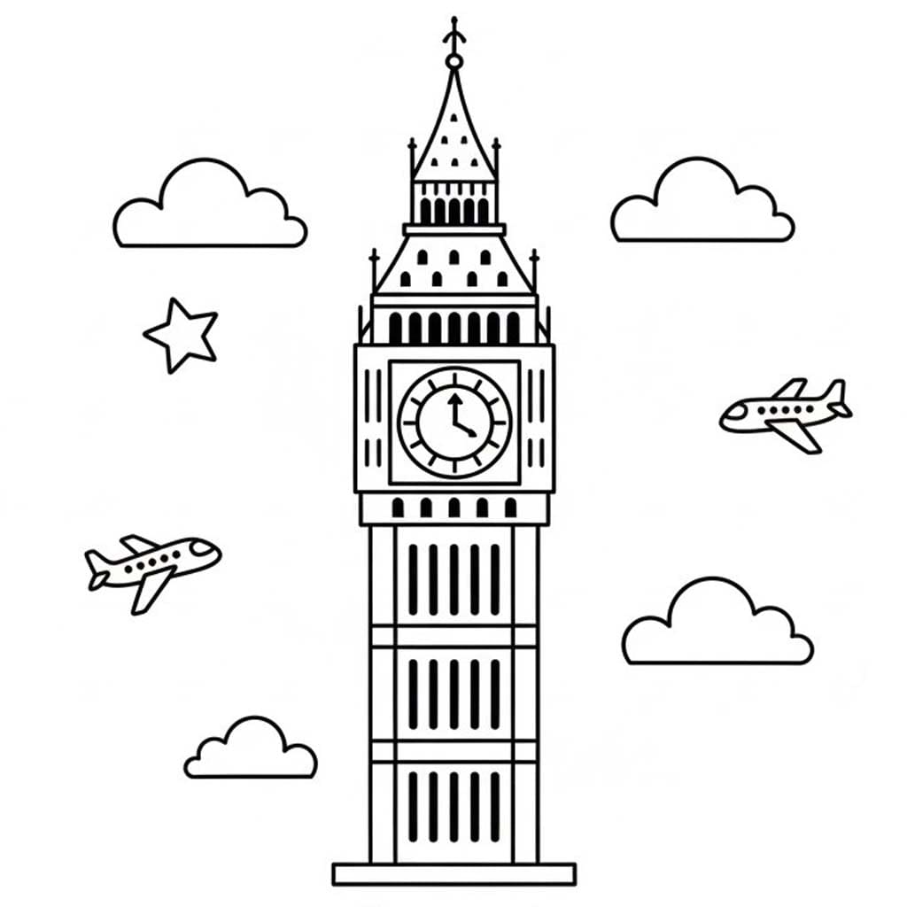 Çizmek Big Ben 2 Boyama Sayfası