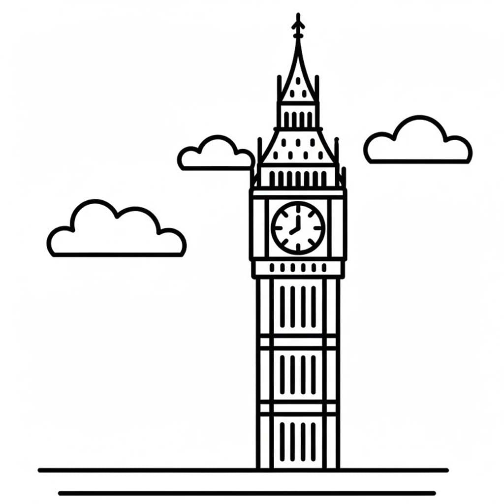 Çizmek Big Ben 3 Boyama Sayfası