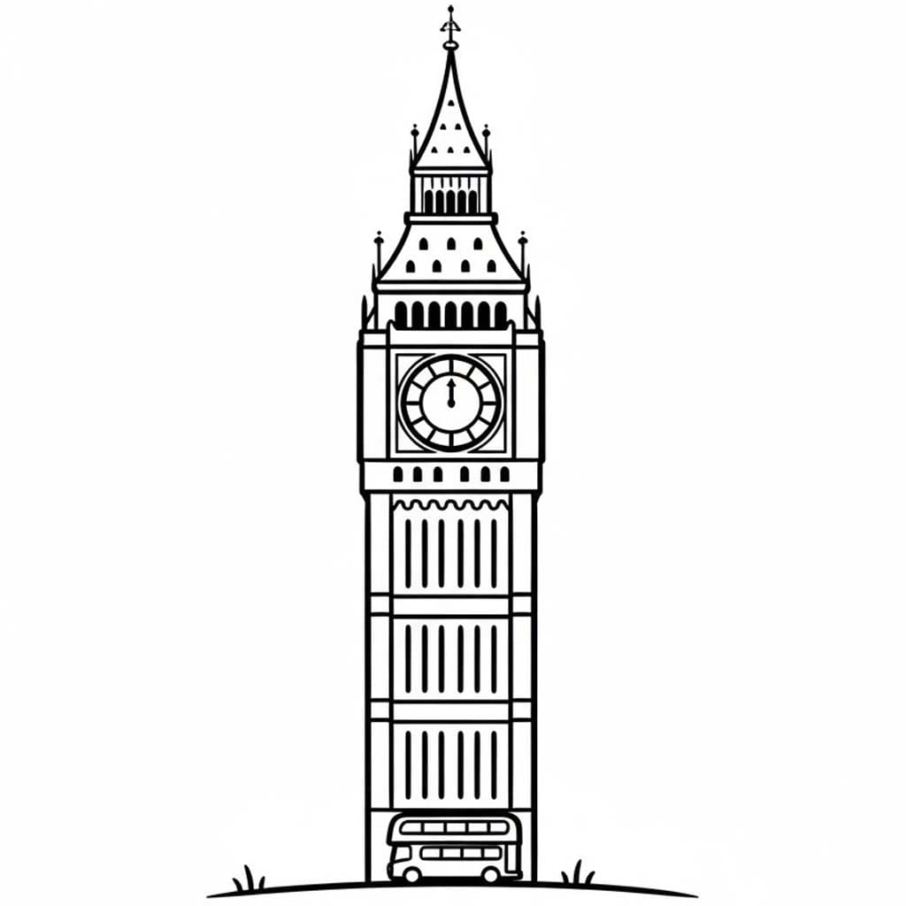 Çizmek Big Ben 4 Boyama Sayfası