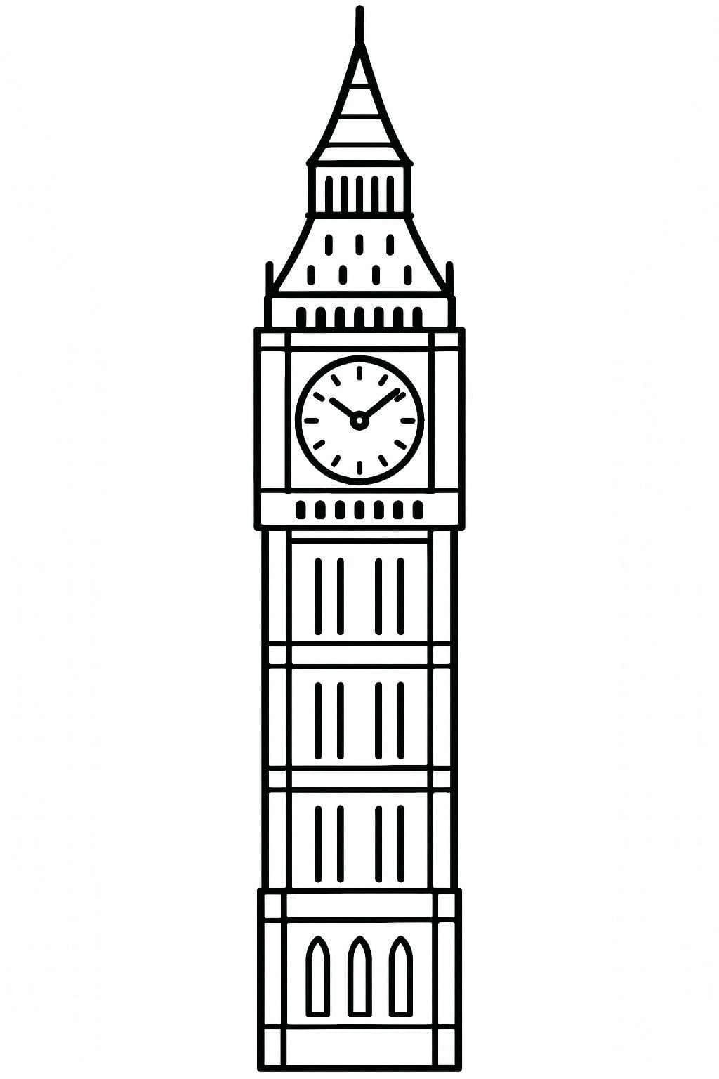 Çizmek Big Ben Ücretsiz Yazdırılabilir Boyama Sayfası