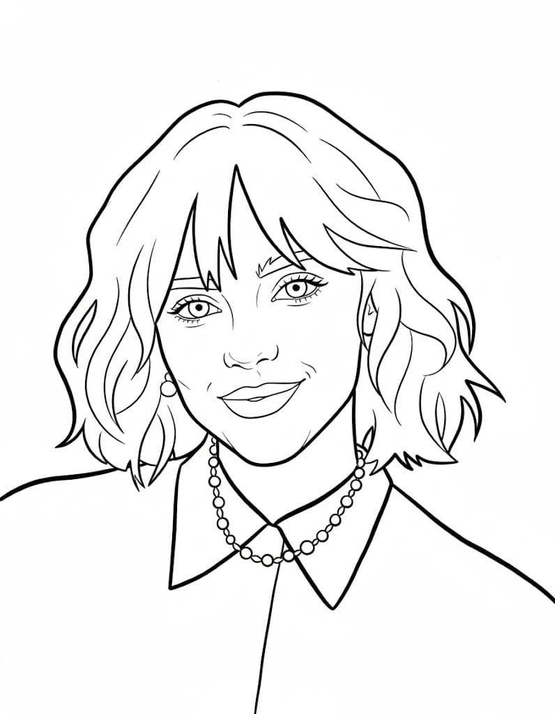 Çizmek Billie Eilish Ücretsiz Boyama Sayfası