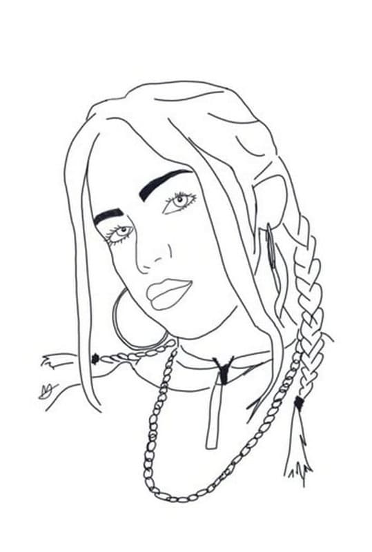 Çizmek Billie Eilish çocuklar için Boyama Sayfası