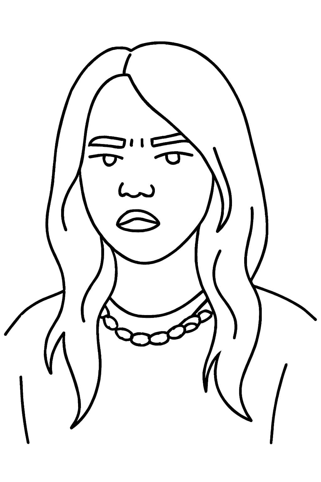 Çizmek Billie Eilish kolay Boyama Sayfası