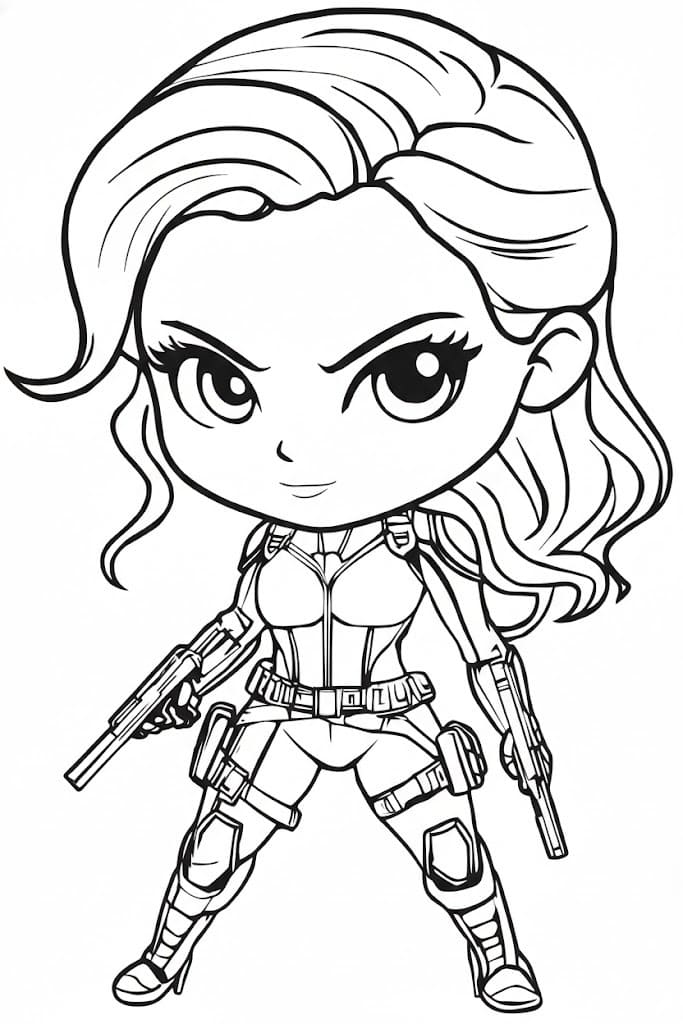 Çizmek Black Widow Serin Boyama Sayfası