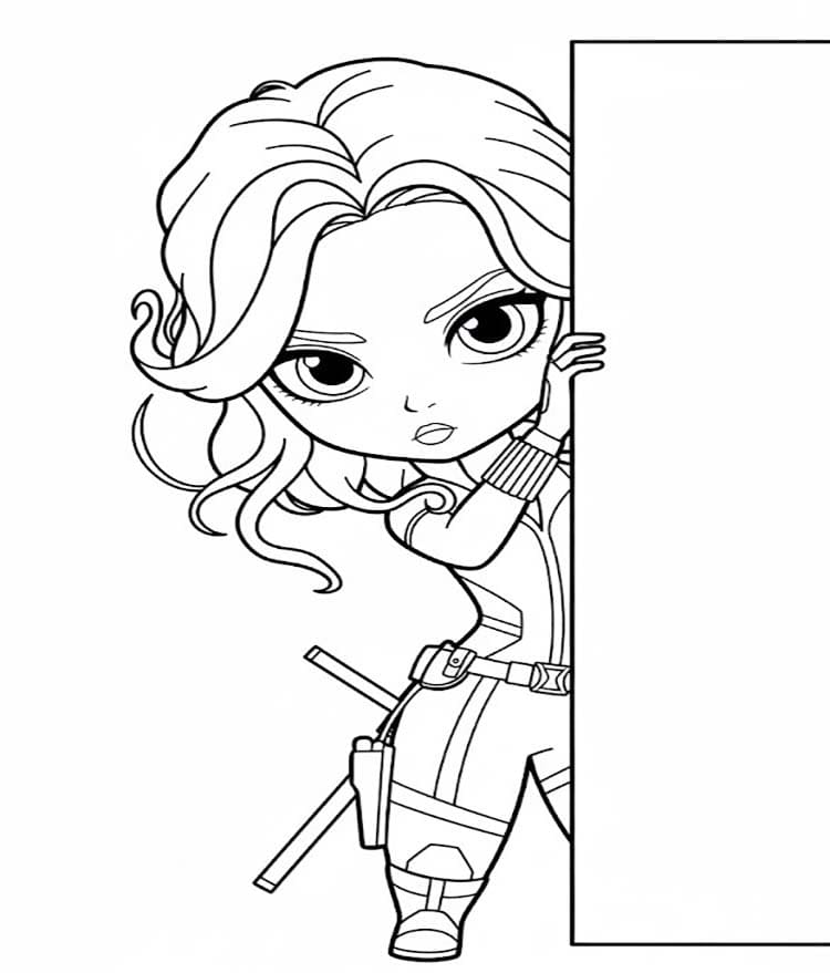 Çizmek Black Widow Sevimli Boyama Sayfası