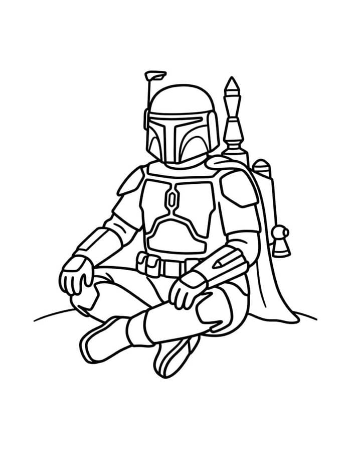 Çizmek Boba Fett Basit Boyama Sayfası
