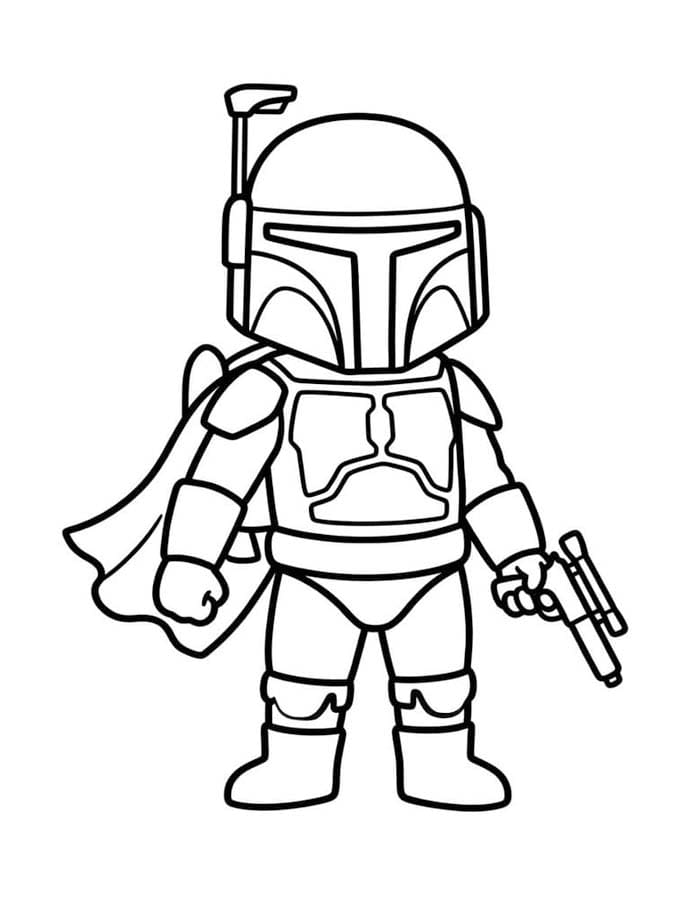 Çizmek Boba Fett Kolay Boyama Sayfası