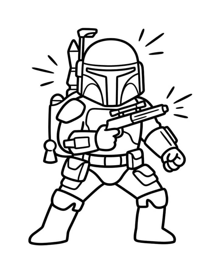 Çizmek Boba Fett ücretsiz yazdırılabilir Boyama Sayfası