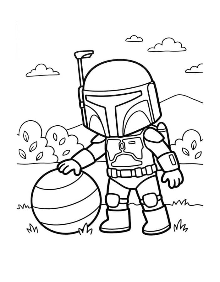 Çizmek Boba Fett yazdırılabilir Boyama Sayfası