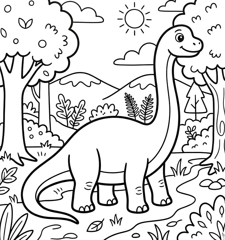 Çizmek Brachiosaurus Boyama Sayfası