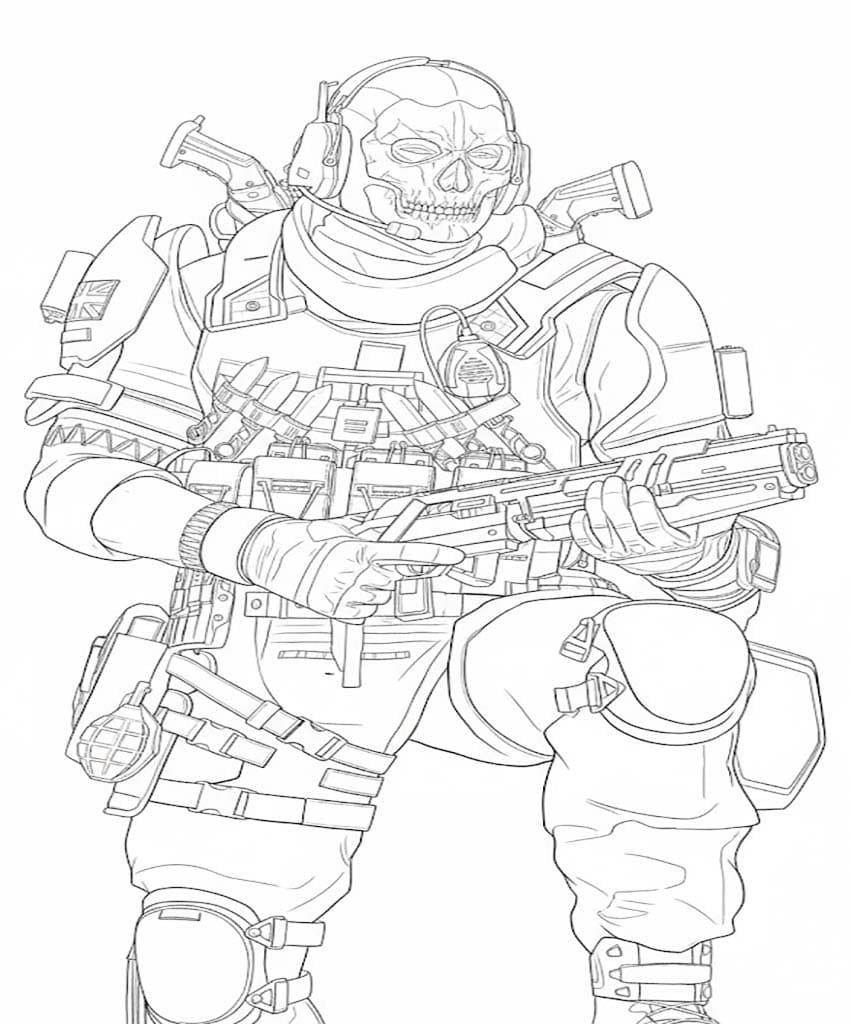 Çizmek Call of Duty Basit Boyama Sayfası