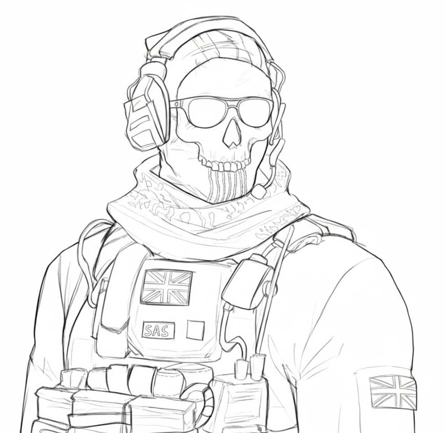 Çizmek Call of Duty çocuklar için Basit Boyama Sayfası