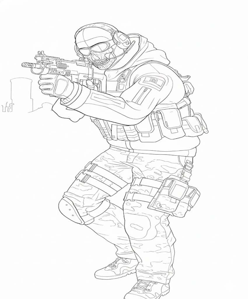 Çizmek Call of Duty çocuklar için yazdırılabilir Boyama Sayfası