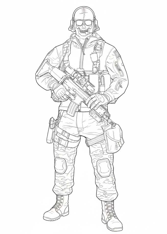 Çizmek Call of Duty çocuklar için Boyama Sayfası