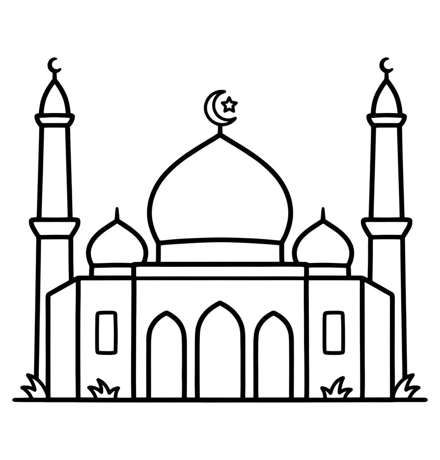 Çizmek Cami Kolay Boyama Sayfası