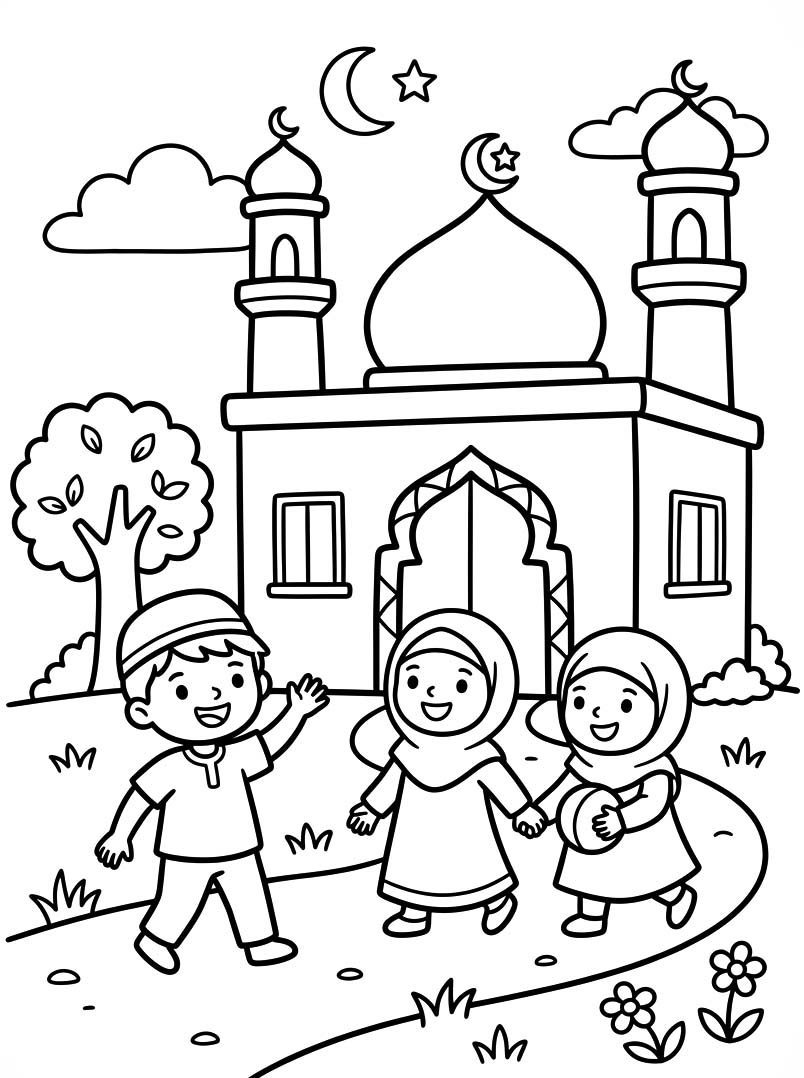 Çizmek Cami ücretsiz Boyama Sayfası