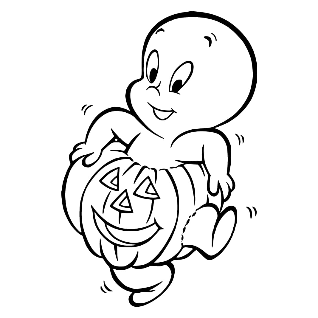 Çizmek Casper çocuklar için basit Boyama Sayfası