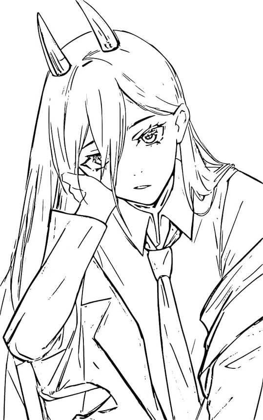 Çizmek Chainsaw Man anime Boyama Sayfası