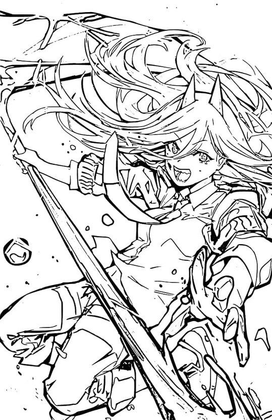 Çizmek Chainsaw Man çocuklar için Boyama Sayfası