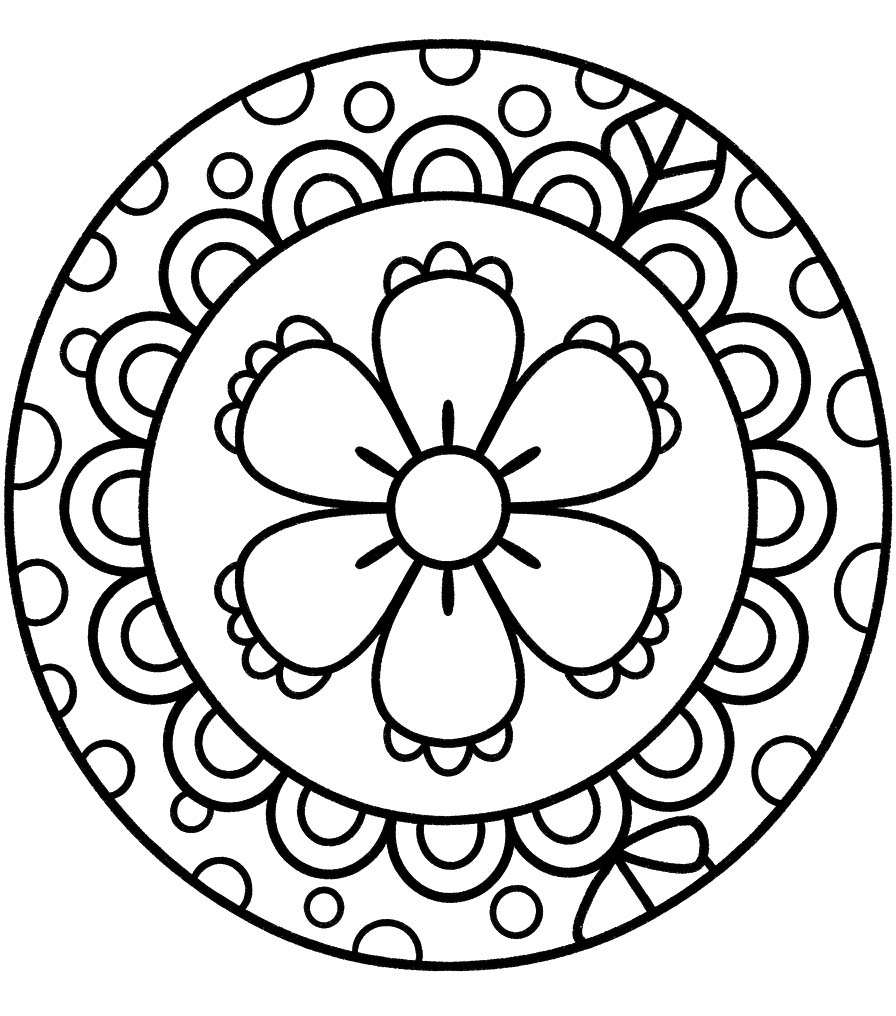Çizmek Çiçek Mandala basit Boyama Sayfası