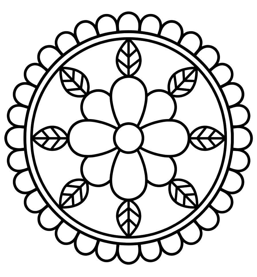 Çizmek Çiçek Mandala kolay Boyama Sayfası