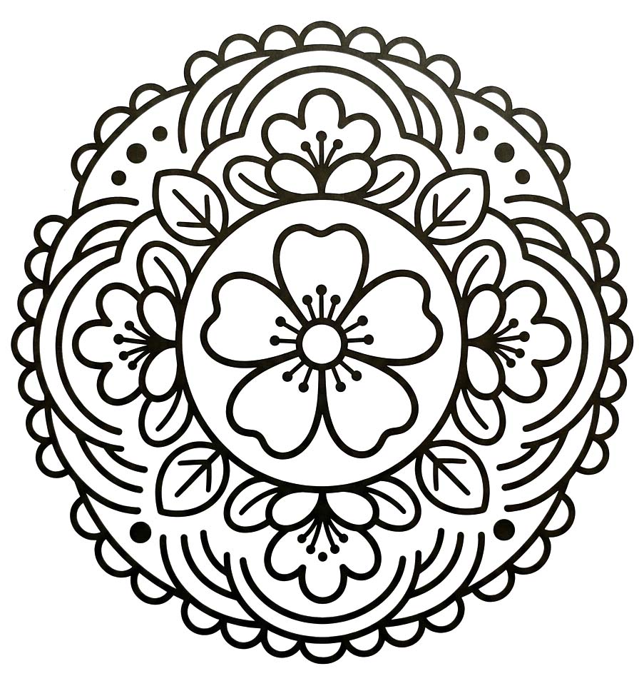 Çizmek Çiçek Mandala ücretsiz yazdırılabilir Boyama Sayfası