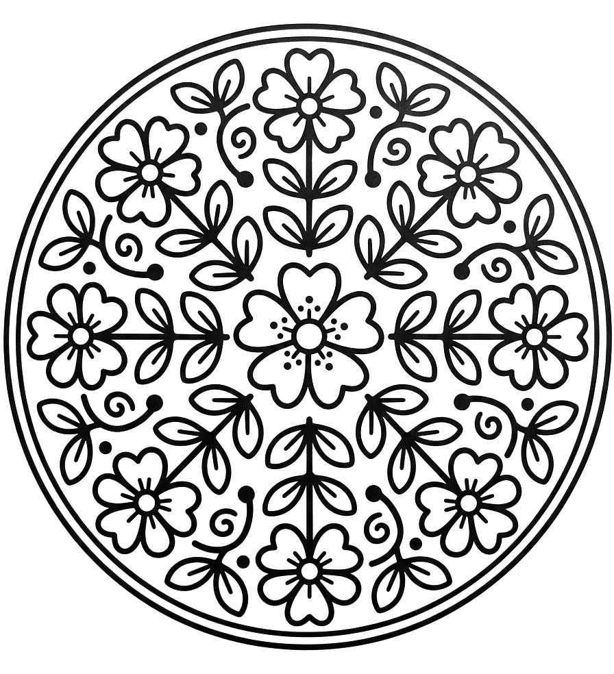 Çizmek Çiçek Mandala ücretsiz Boyama Sayfası