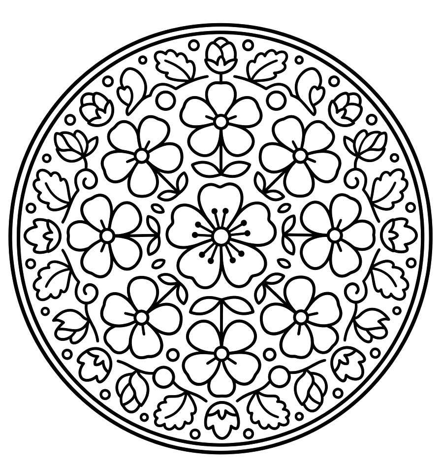 Çizmek Çiçek Mandala Boyama Sayfası