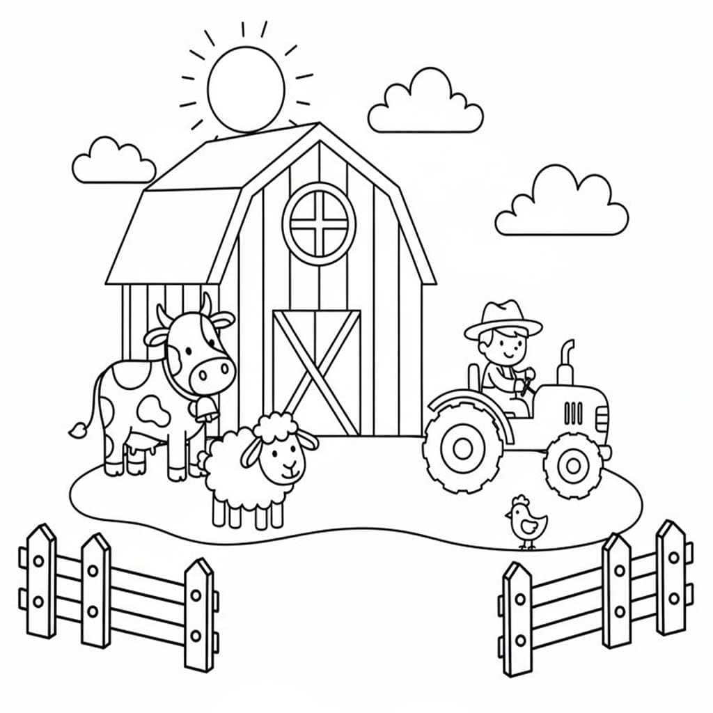 Çizmek Çiftlik ücretsiz Boyama Sayfası