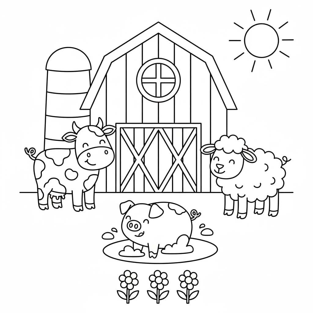 Çizmek Çiftlik yazdırılabilir Boyama Sayfası