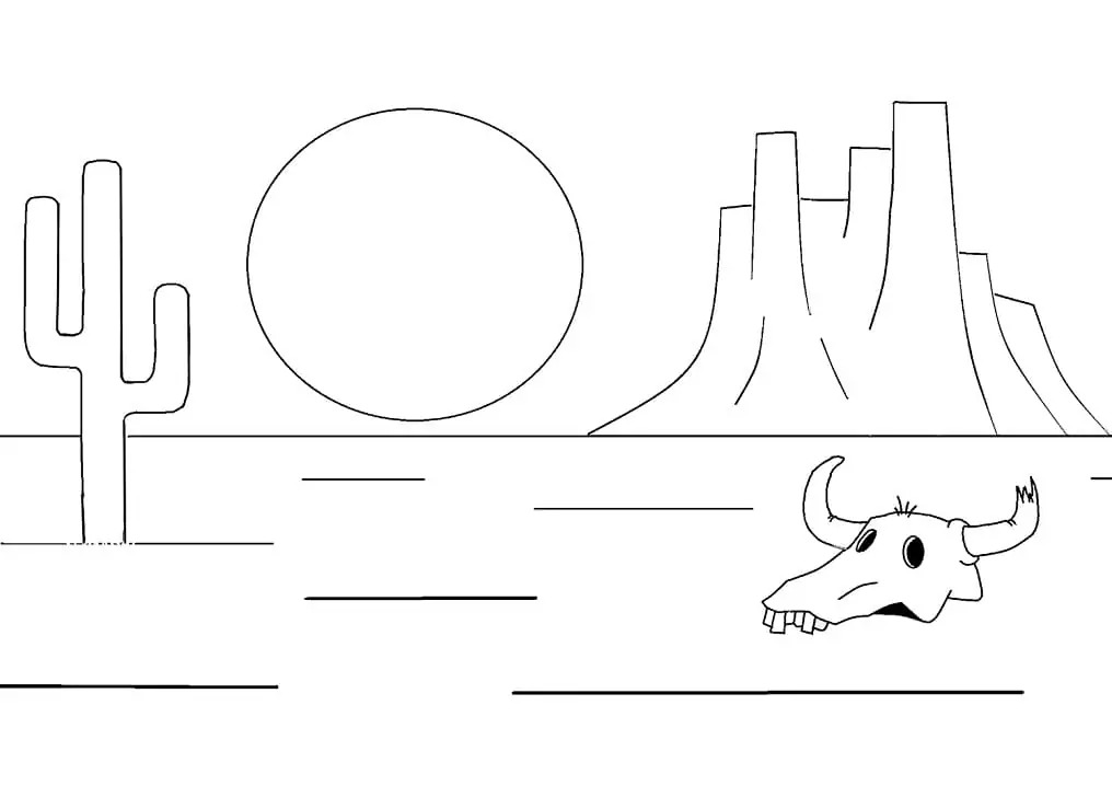 Çizmek Çöl çocuklar için temel Boyama Sayfası