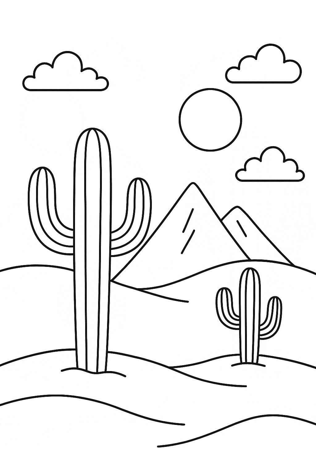 Çizmek Çöl çocuklar için ücretsiz Boyama Sayfası