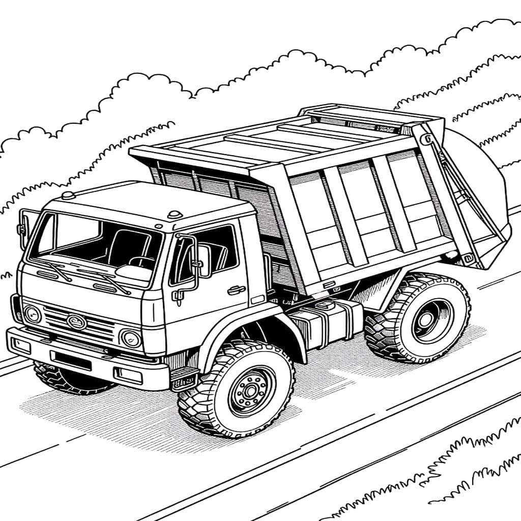 Çizmek Çöp Kamyonu 1 Boyama Sayfası