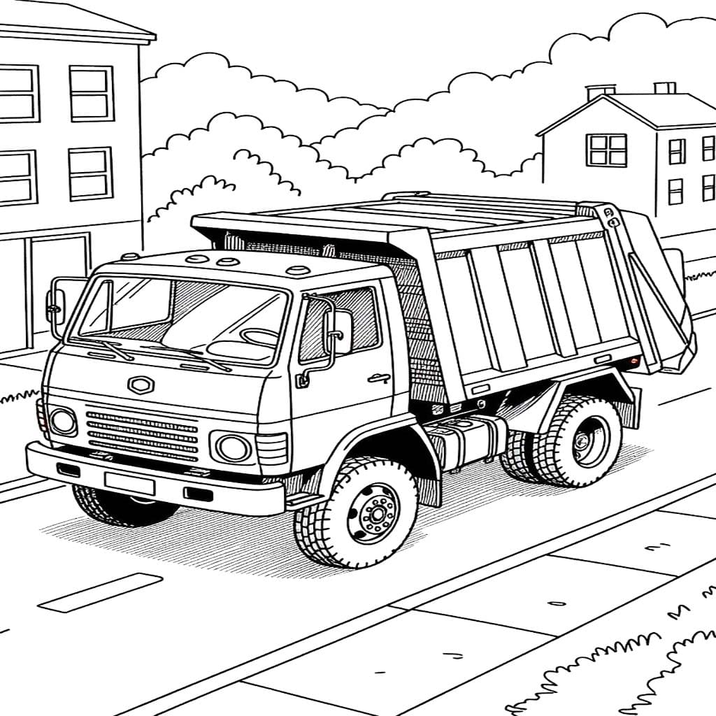 Çizmek Çöp Kamyonu 2 Boyama Sayfası