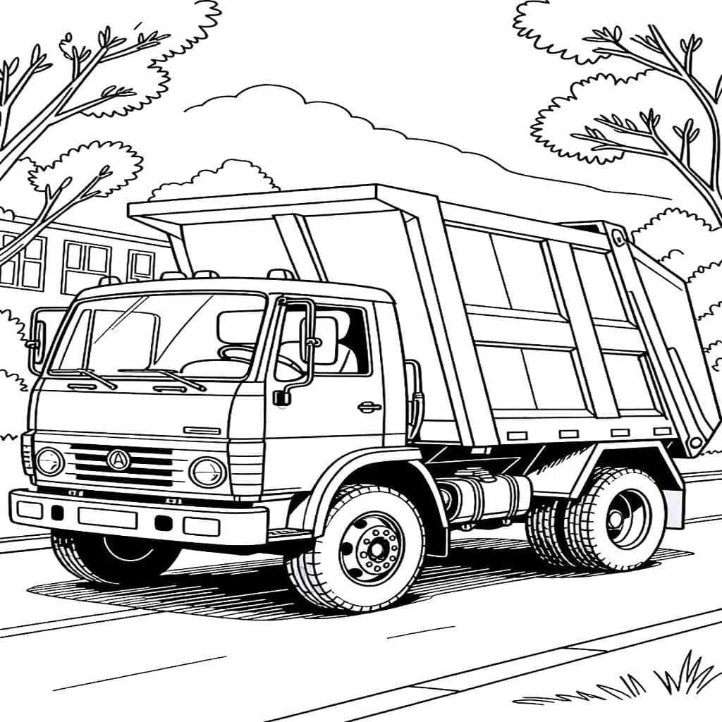 Çizmek Çöp Kamyonu 3 Boyama Sayfası