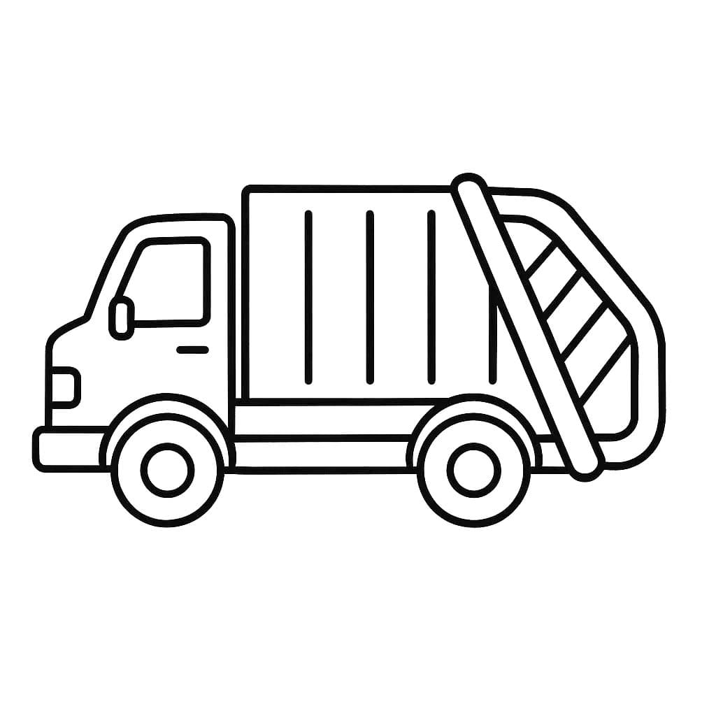 Çizmek Çöp Kamyonu basit Boyama Sayfası