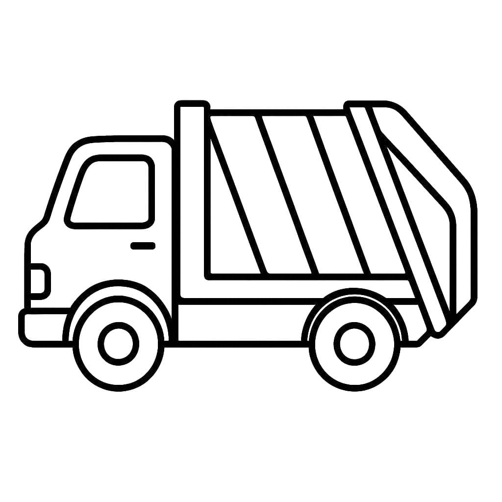 Çizmek Çöp Kamyonu çocuklar için ücretsiz Boyama Sayfası