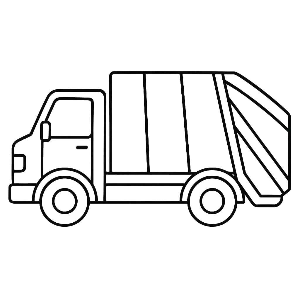 Çizmek Çöp Kamyonu çocuklar için yazdırılabilir Boyama Sayfası