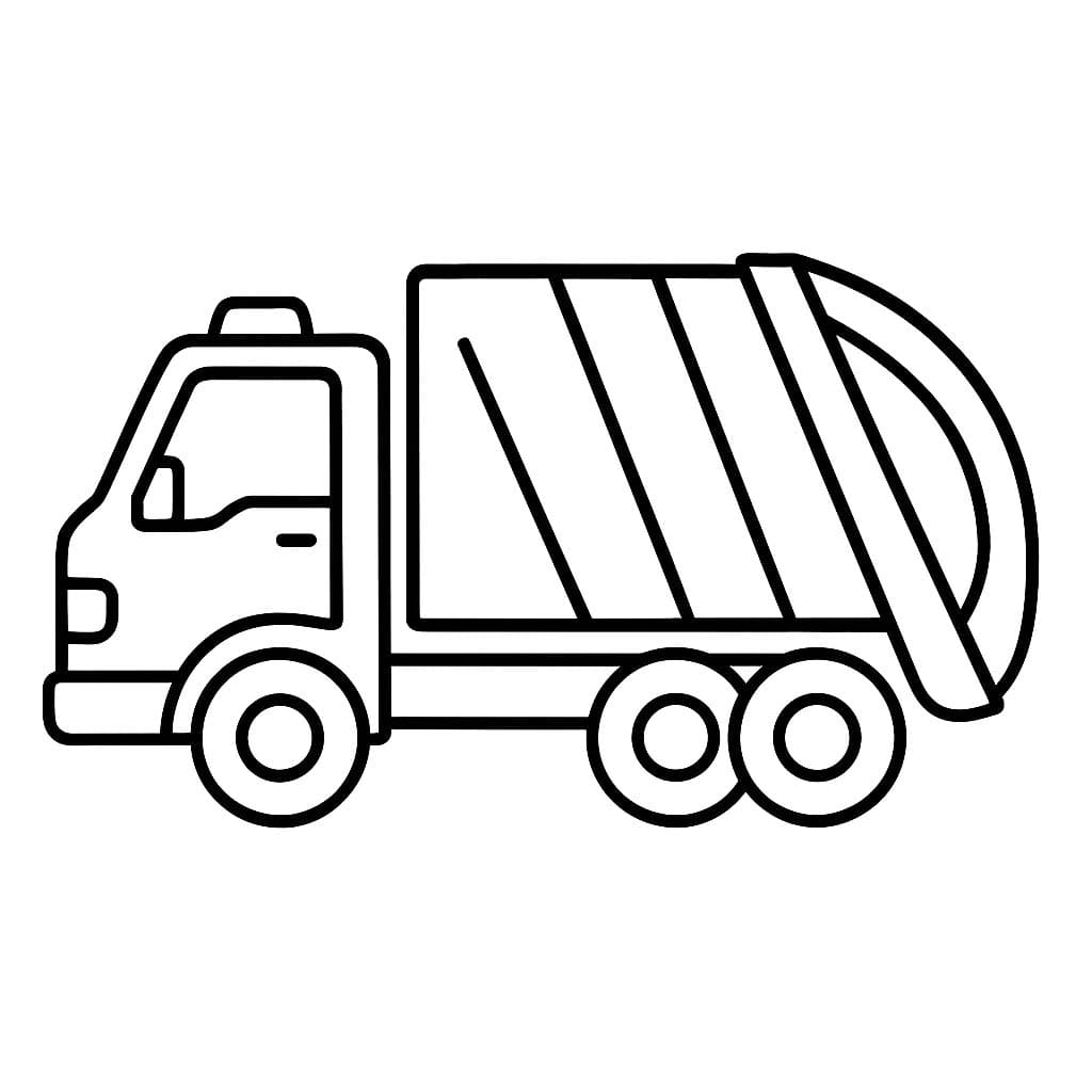 Çizmek Çöp Kamyonu temel Boyama Sayfası
