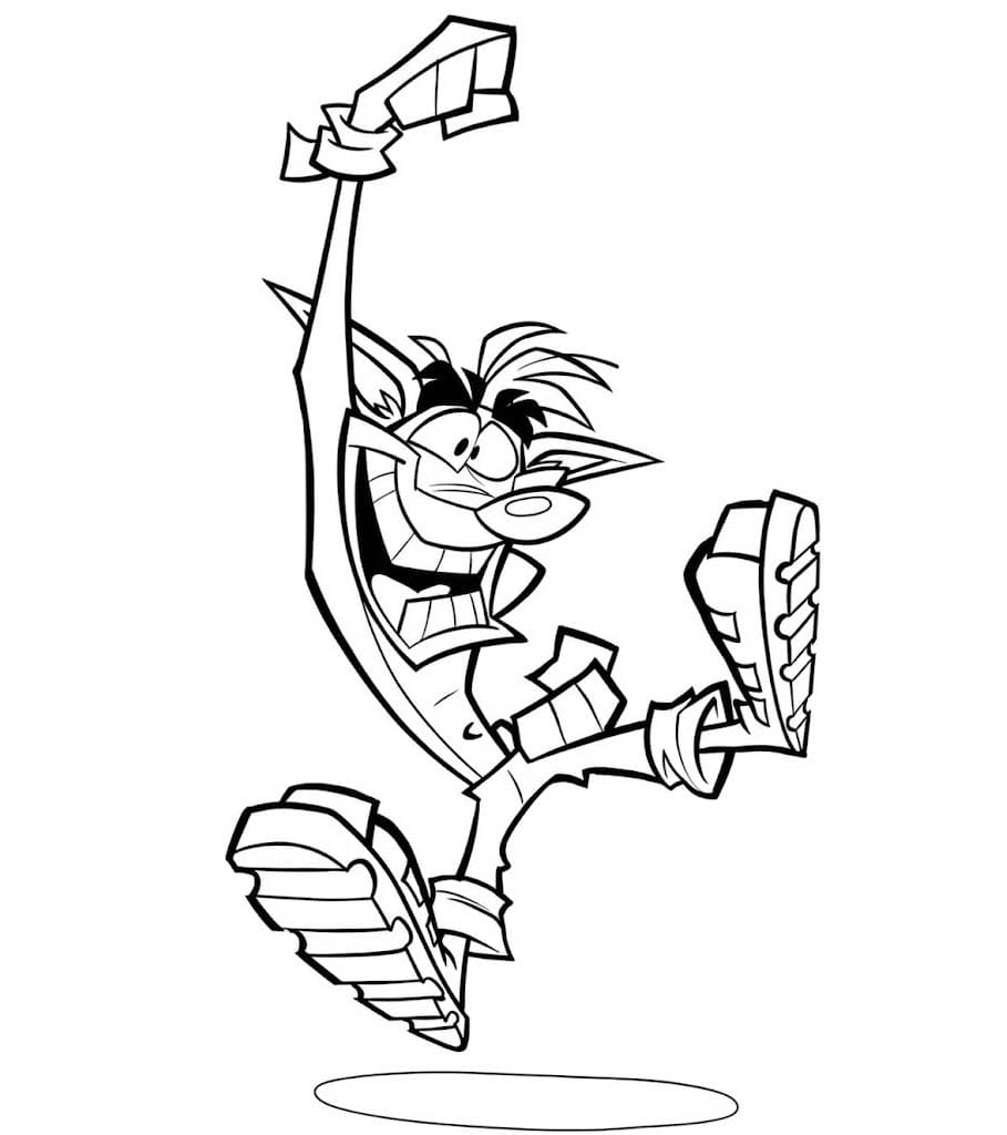 Çizmek Crash Bandicoot Ücretsiz Yazdırılabilir Boyama Sayfası