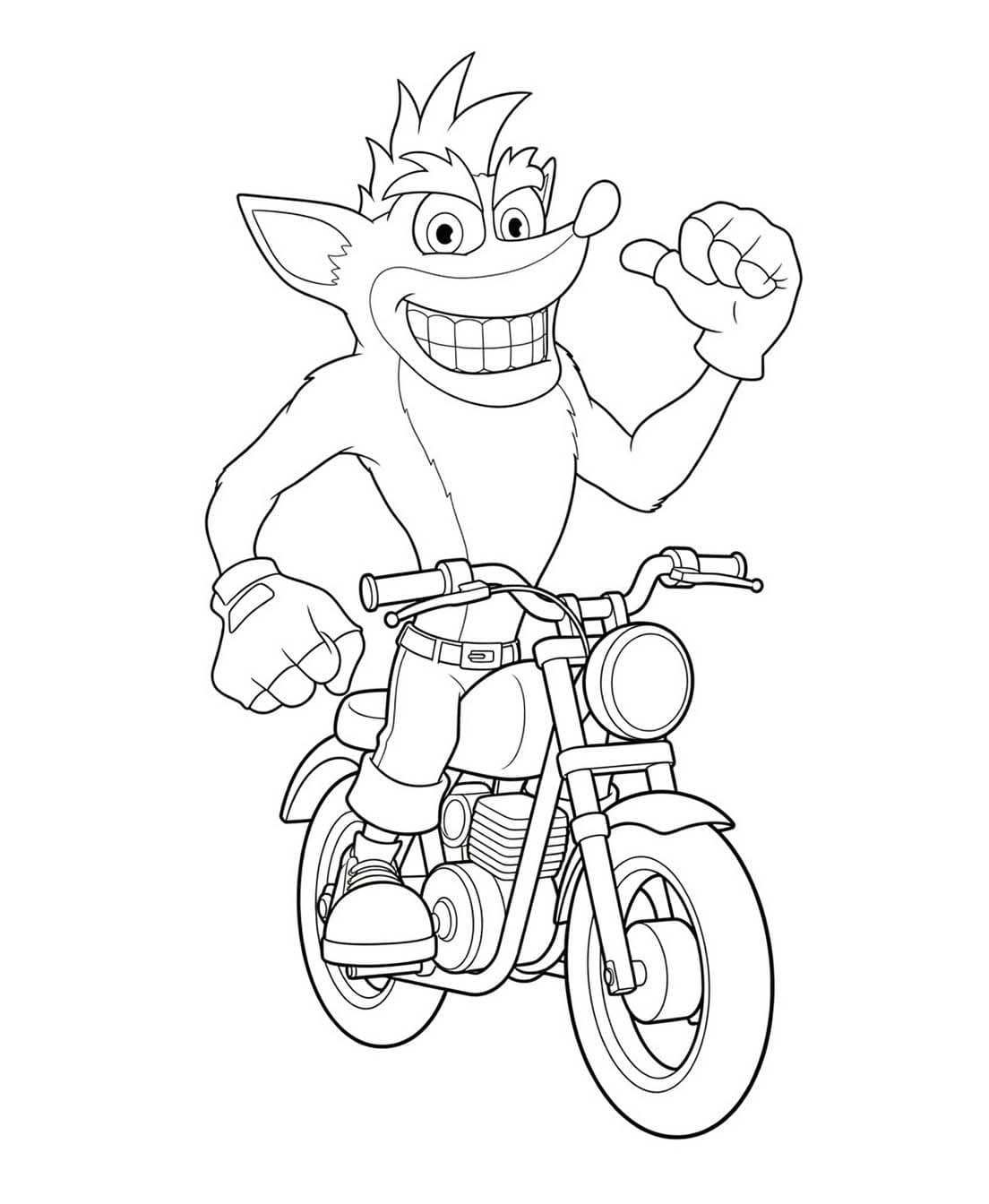 Çizmek Crash Bandicoot basit Boyama Sayfası