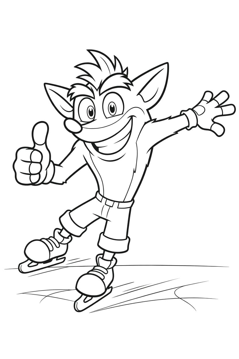 Çizmek Crash Bandicoot kolay Boyama Sayfası