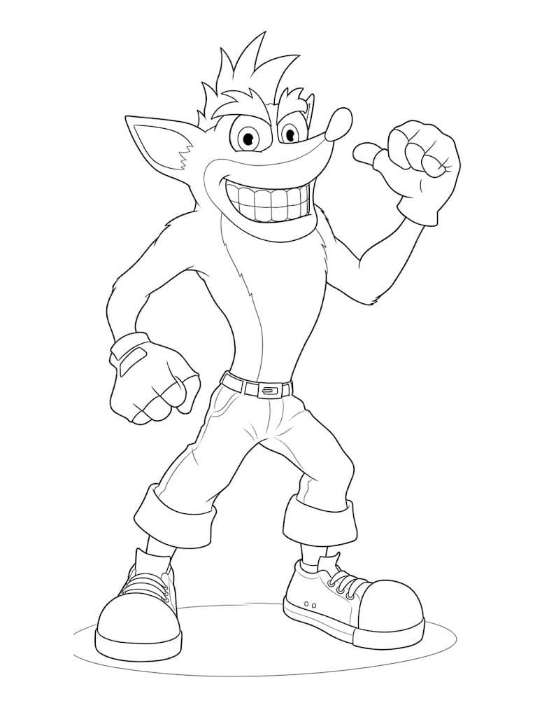 Çizmek Crash Bandicoot Boyama Sayfası