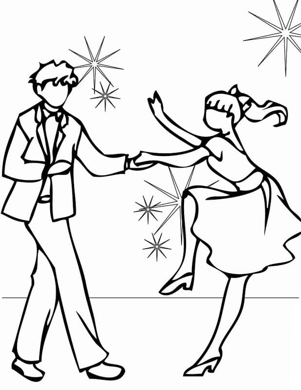 Çizmek Dans 4 Boyama Sayfası