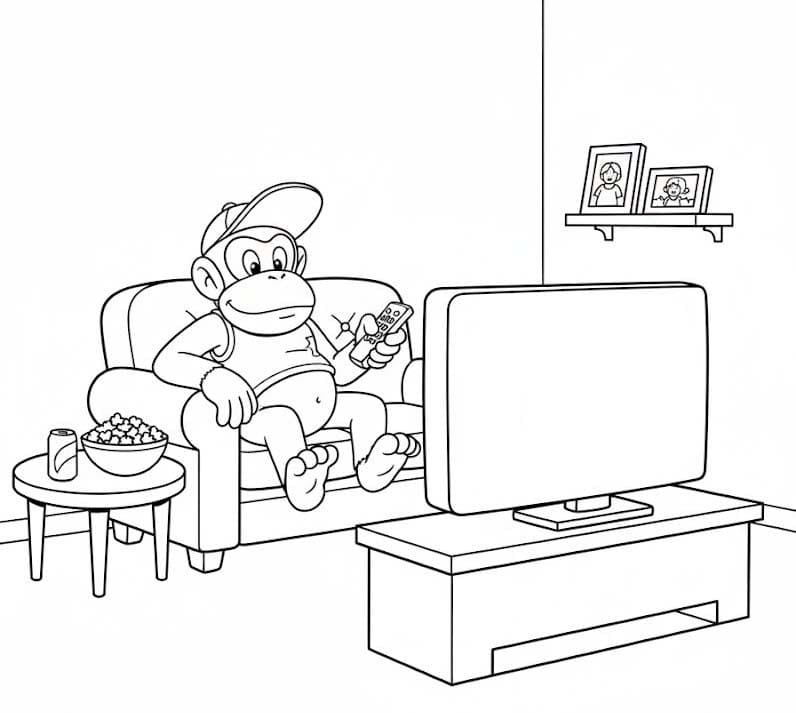 Çizmek Diddy Kong kolay Boyama Sayfası