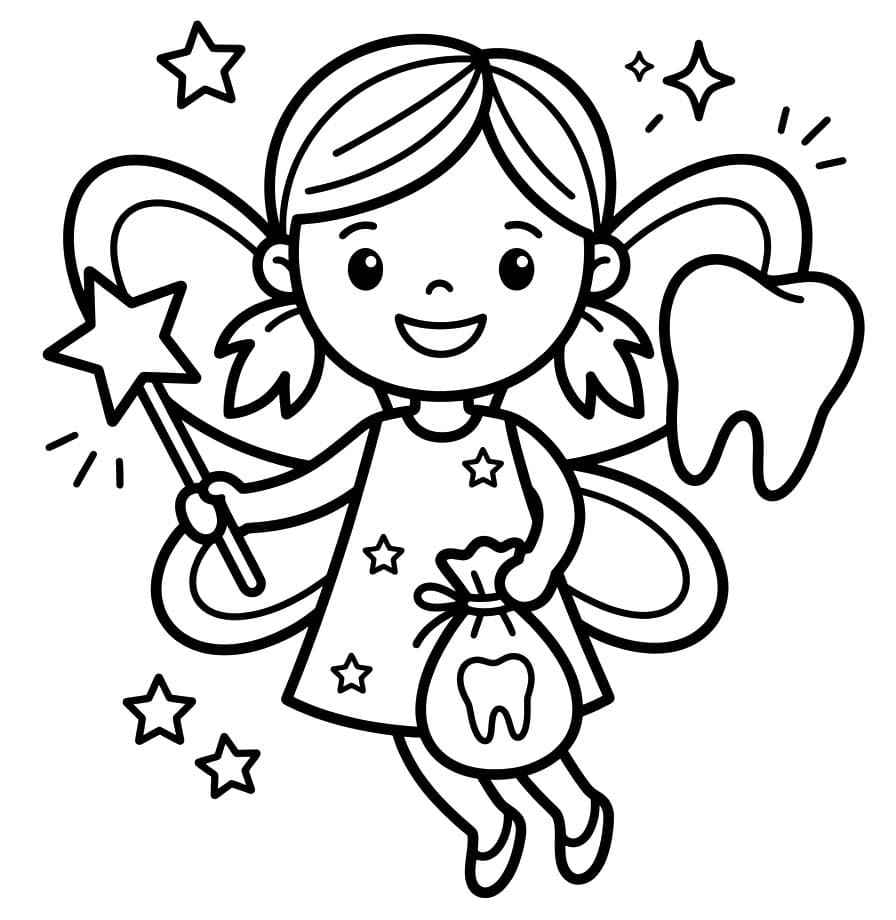 Çizmek Diş Perisi ücretsiz yazdırılabilir Boyama Sayfası