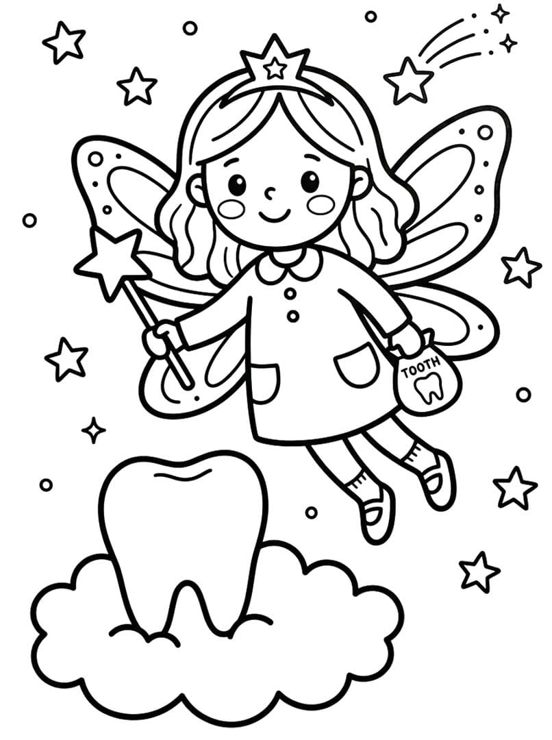 Çizmek Diş Perisi ücretsiz Boyama Sayfası