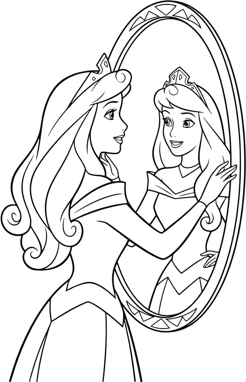 Çizmek Disney Prensesi basit Boyama Sayfası